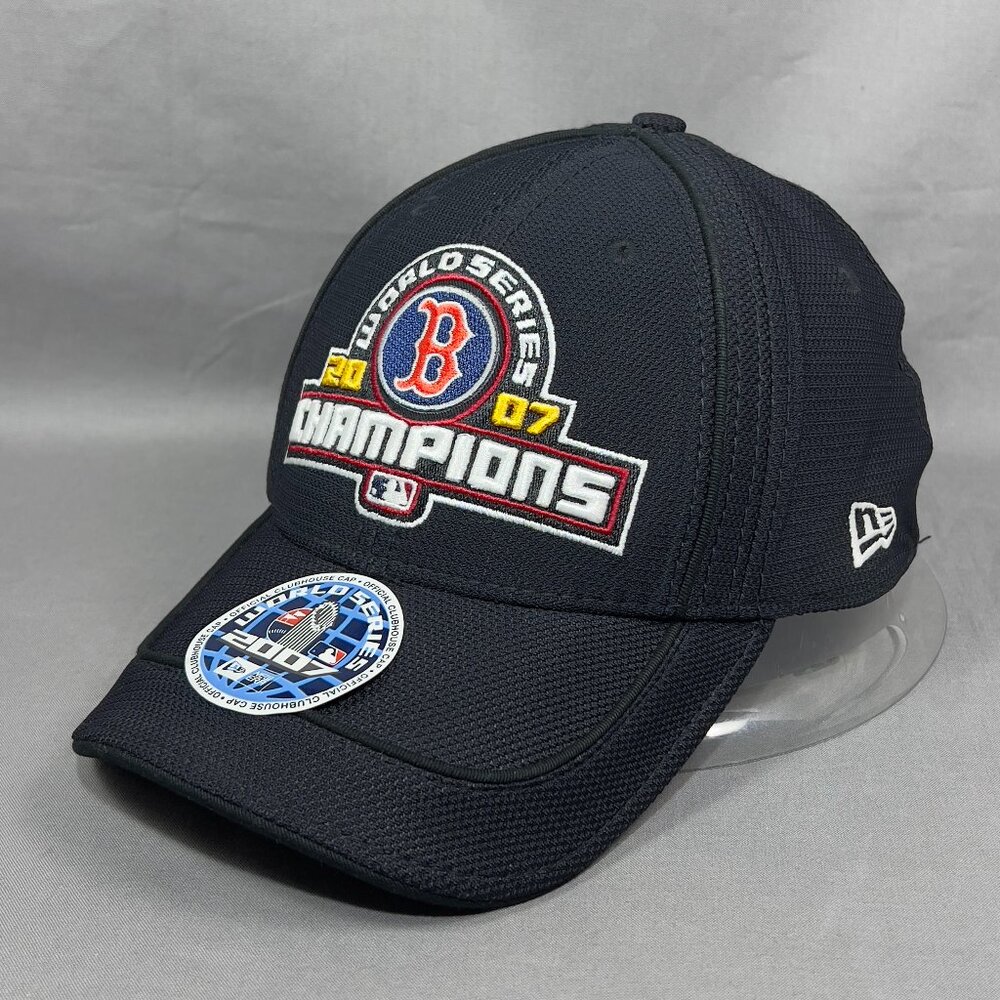 Boston Red Sox MLB Stretch Fit Cap Hat New Era Baseball World Series Black Mens